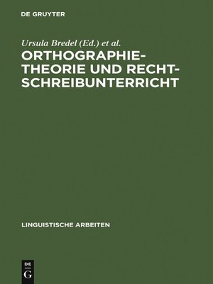 cover image of Orthographietheorie und Rechtschreibunterricht
